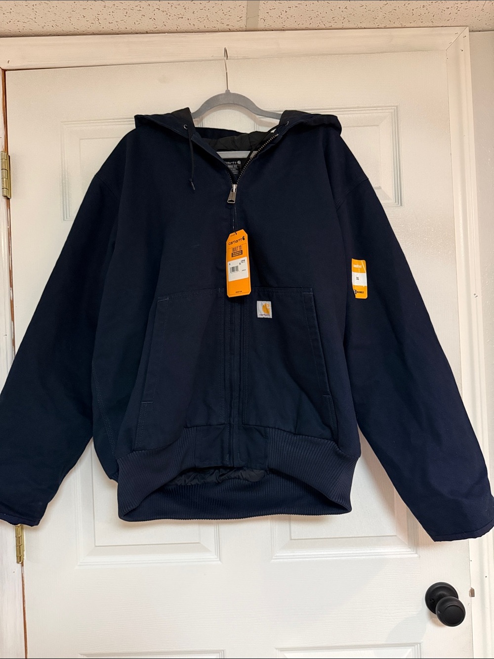 NWT Carhartt Navy Hooded Work Jacket - Picture 5 of 10